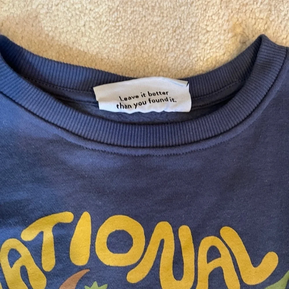 Parks Project National Parks Youth Size Large Crewneck Sweater Blue